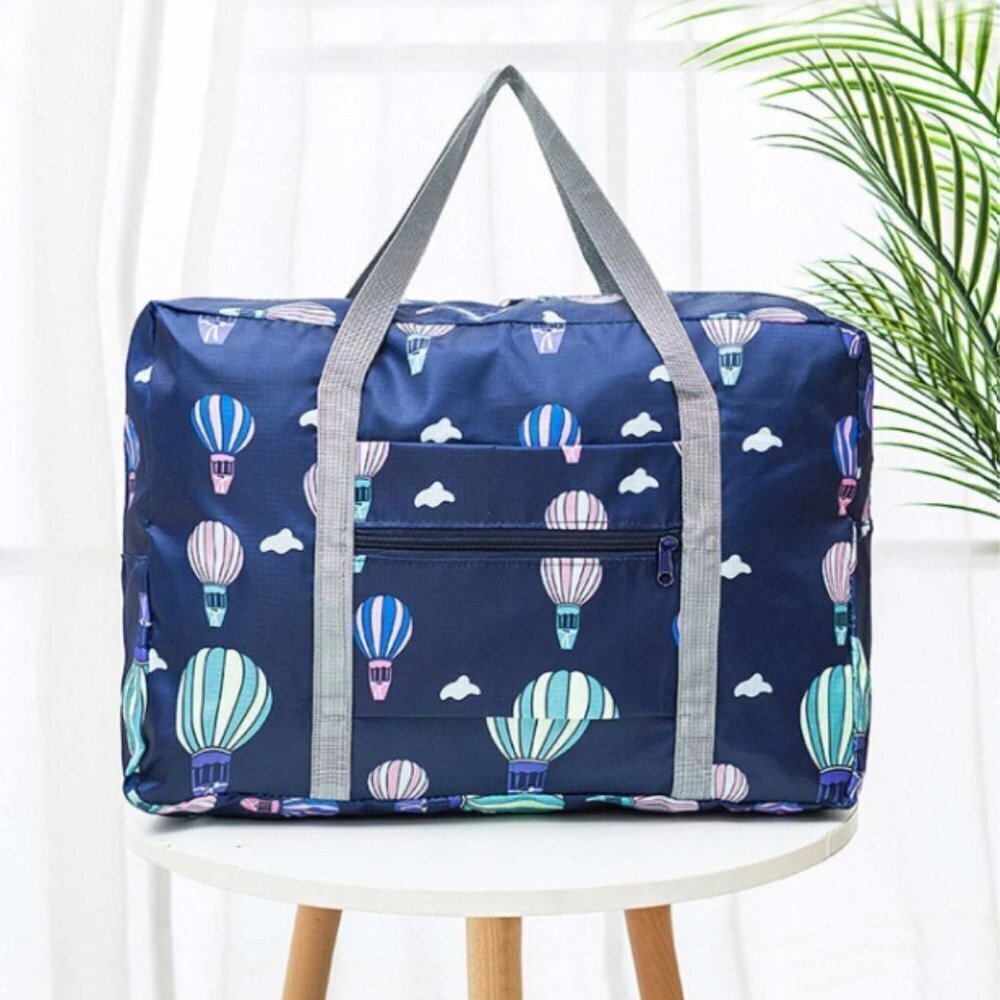 Travel Bag Hot Air Balloons Navy Background